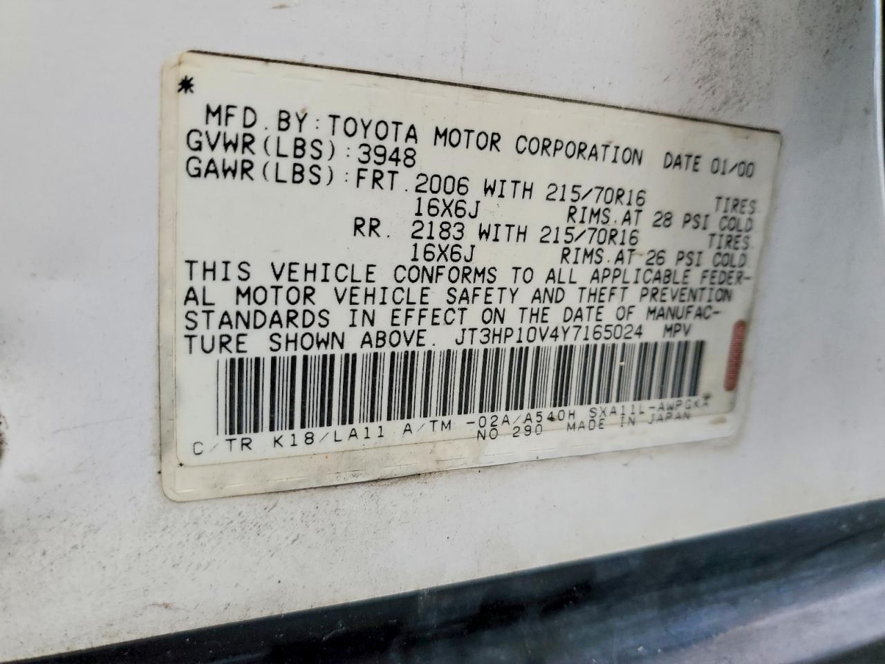 2000 TOYOTA RAV4 BASE photo 23