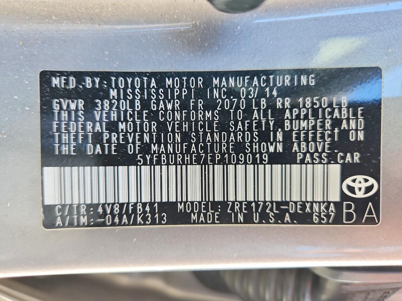 2014 TOYOTA COROLLA LE PLUS photo 13