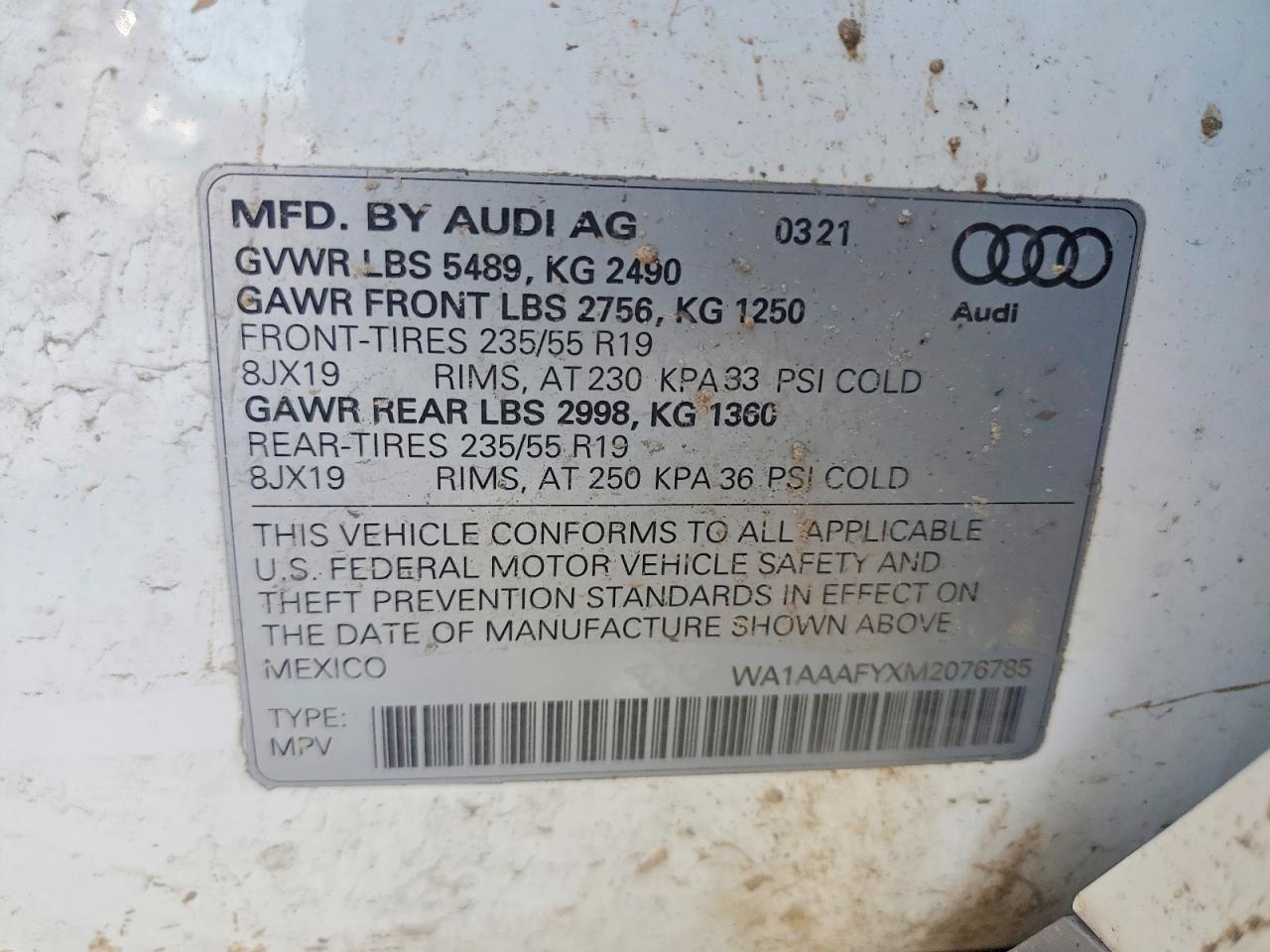 2021 AUDI Q5 PREMIUM photo 25