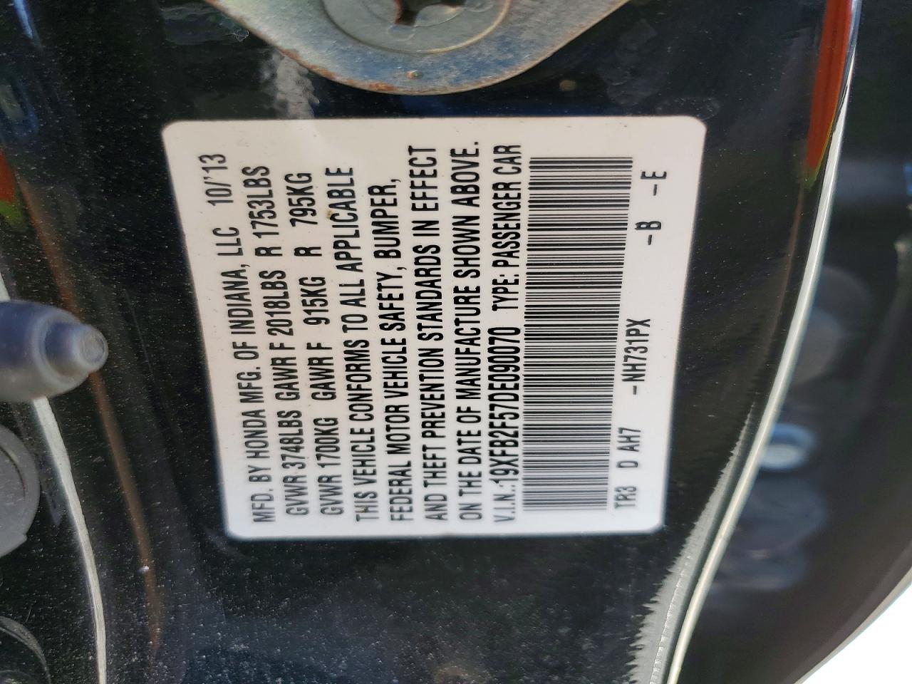 2013 HONDA CIVIC LX photo 23