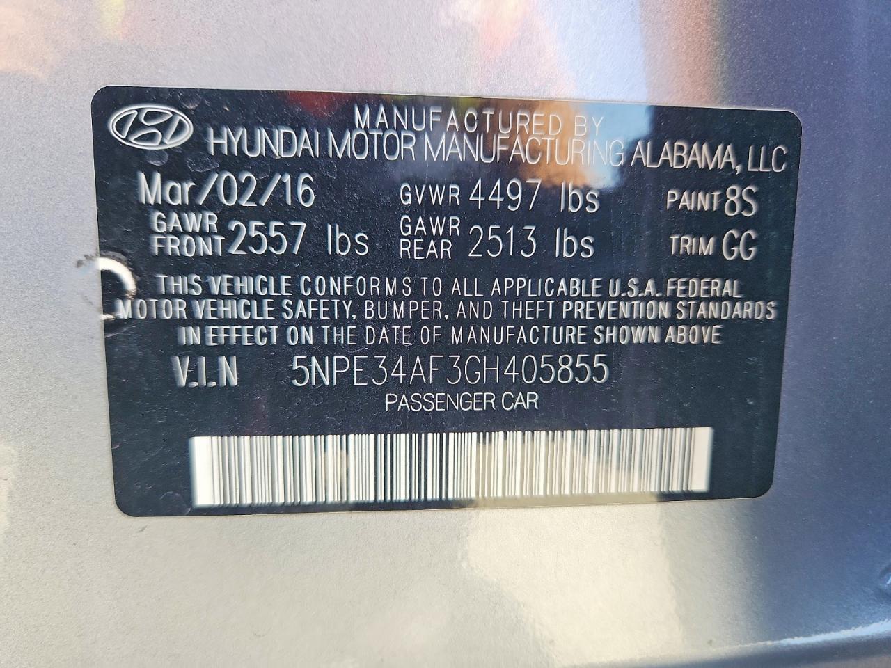 2016 HYUNDAI SONATA SPORT photo 34