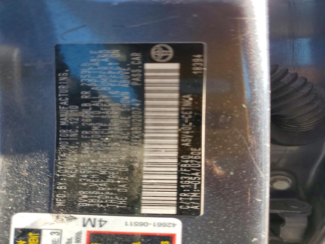 2011 TOYOTA CAMRY LE photo 23