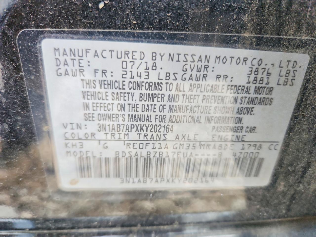 2019 NISSAN SENTRA S photo 25