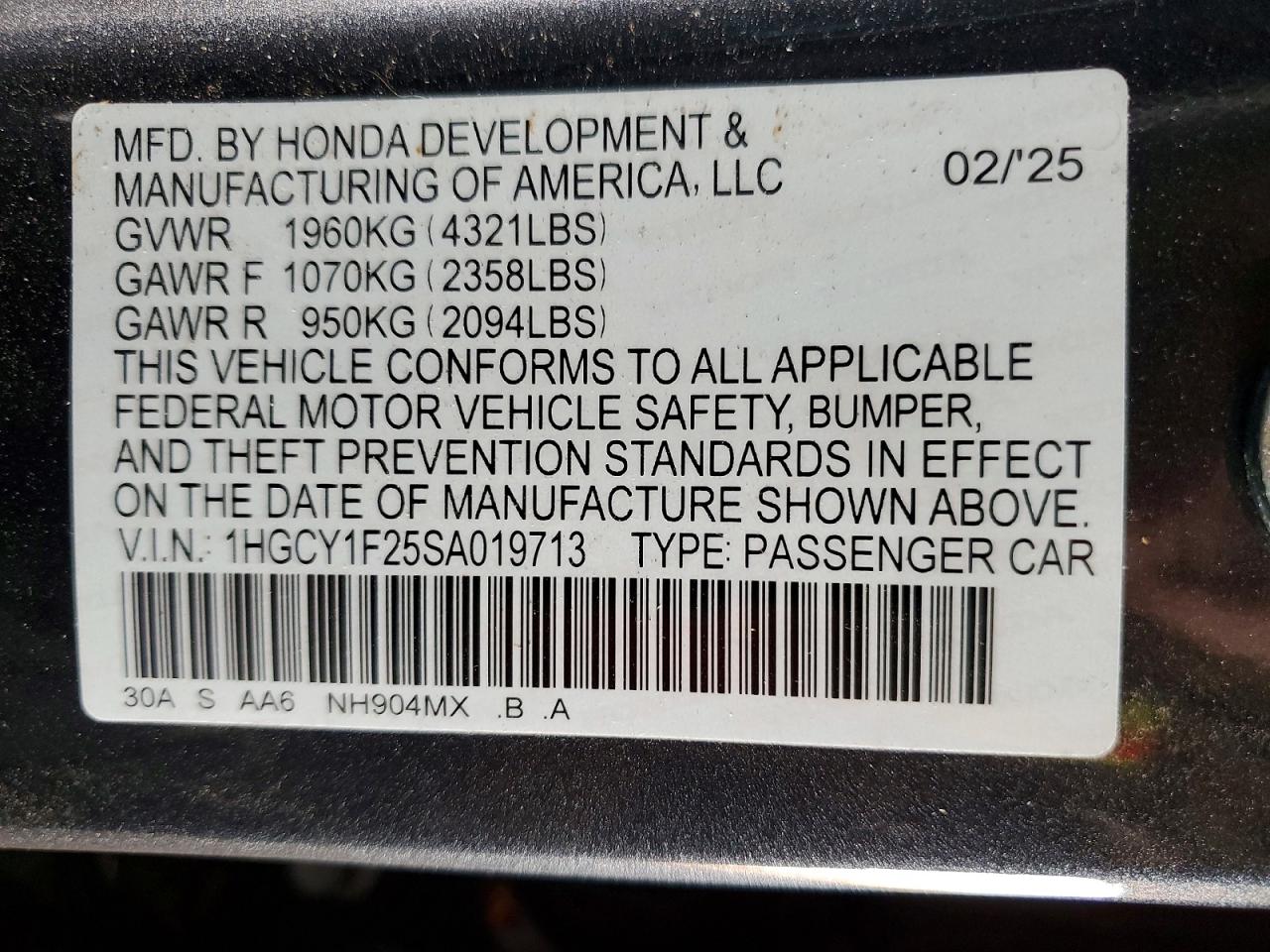 2025 HONDA ACCORD LX photo 12