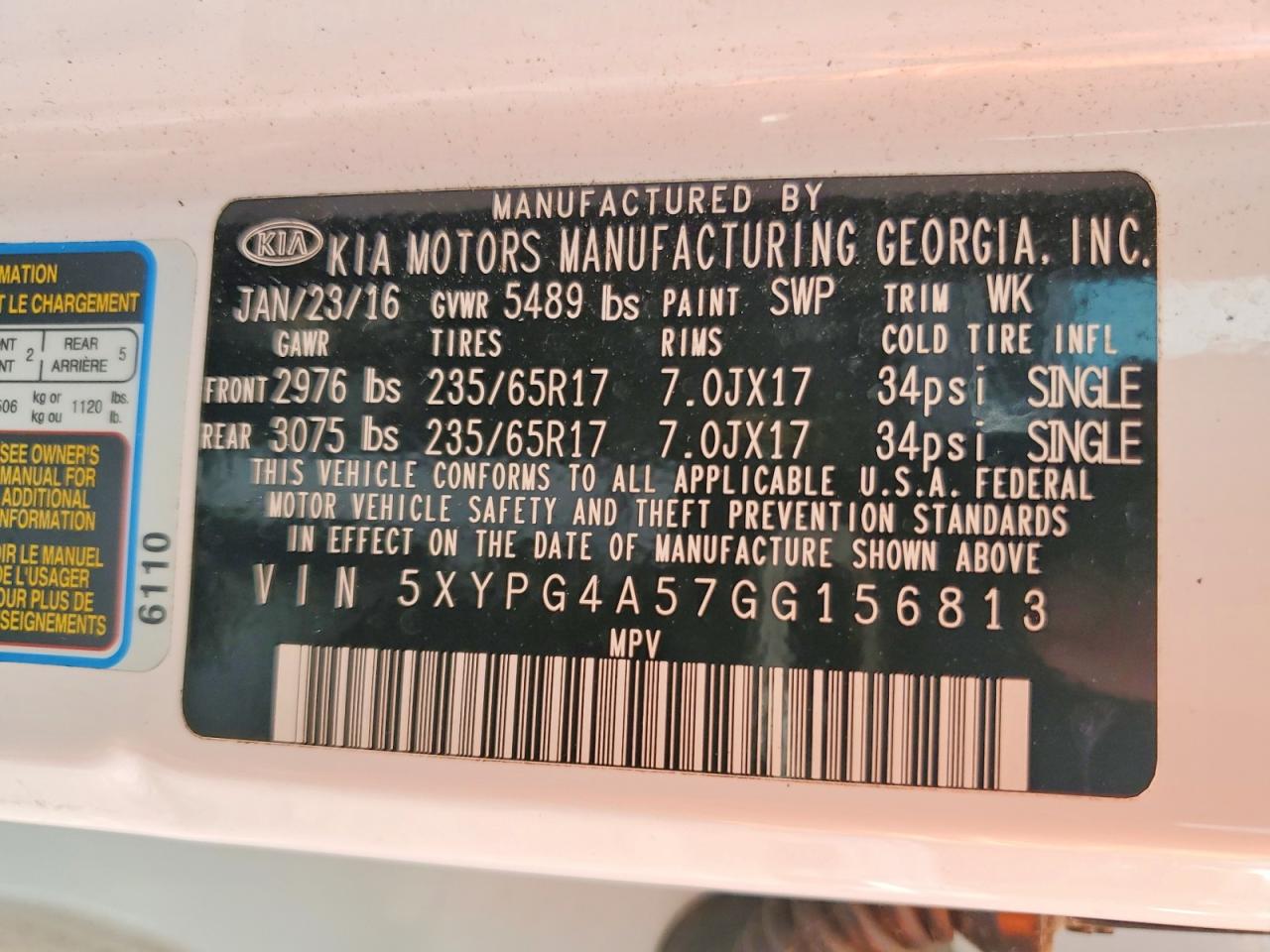 2016 KIA SORENTO LX V6 photo 37