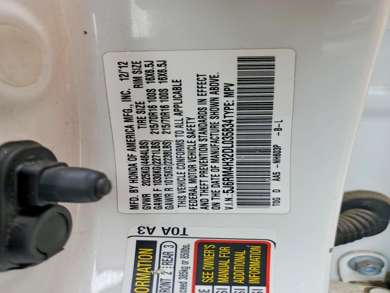 2013 HONDA CR-V LX photo 25