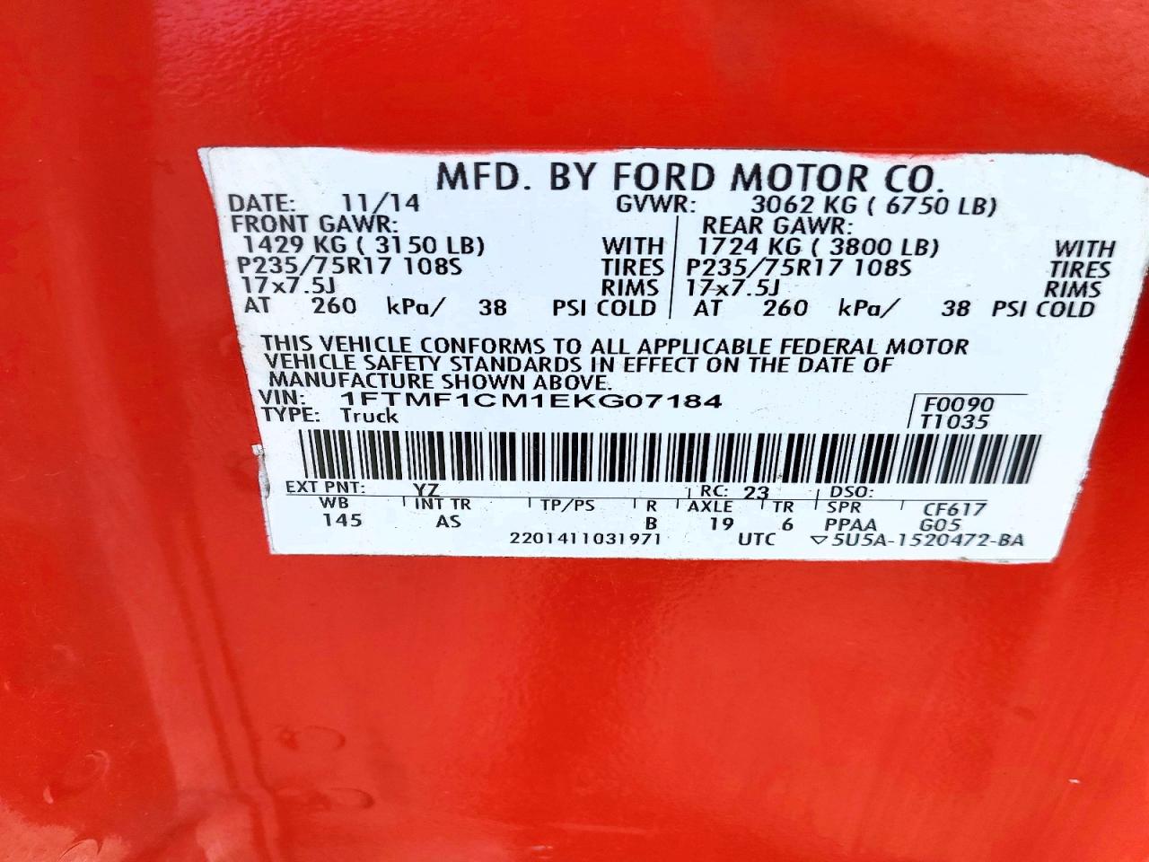 2014 FORD F150 photo 34