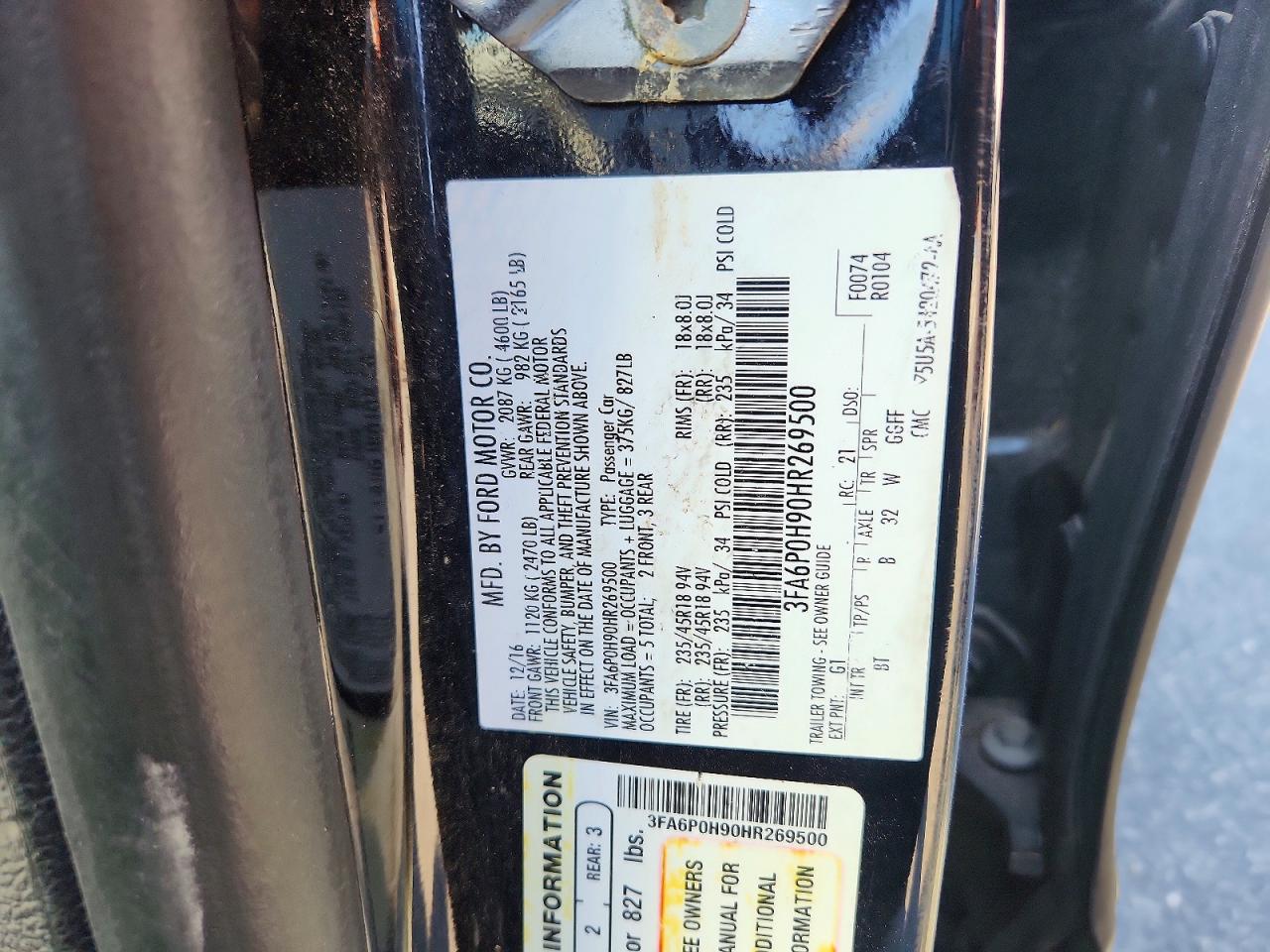 2017 FORD FUSION SE photo 23