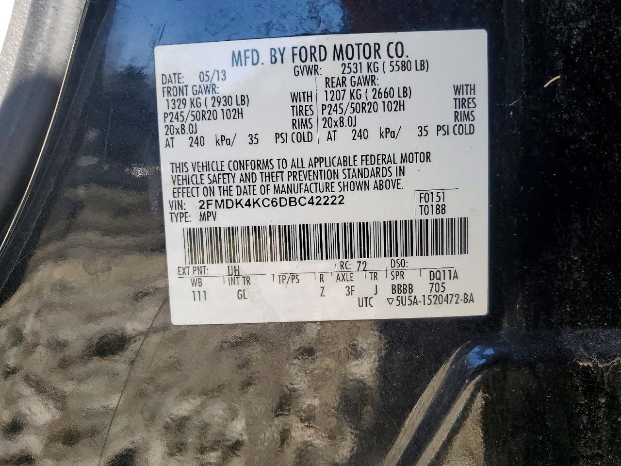2013 FORD EDGE LIMITED photo 34