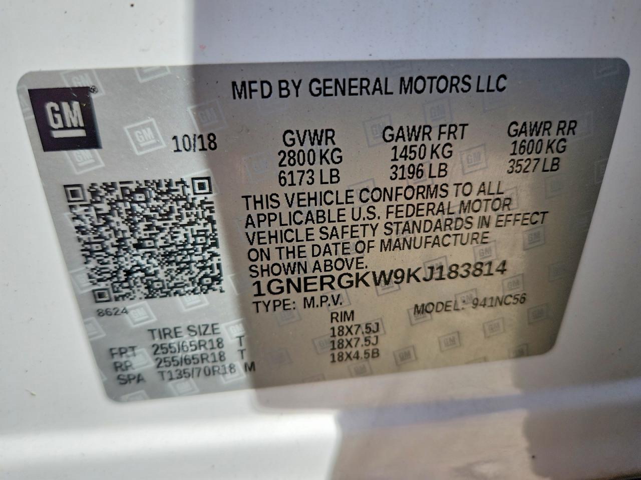 2019 CHEVROLET TRAVERSE LT photo 34