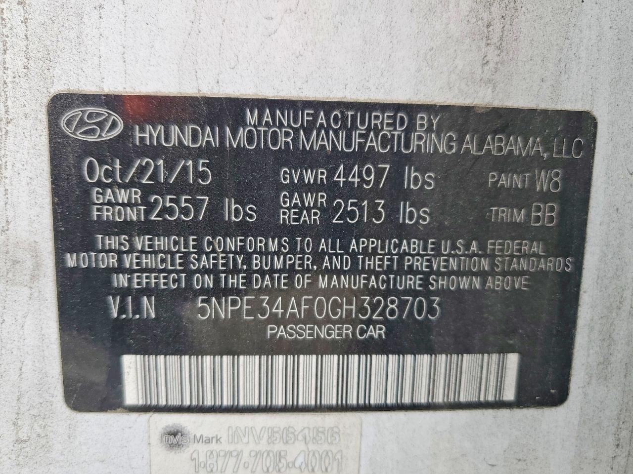 2016 HYUNDAI SONATA SPORT photo 25