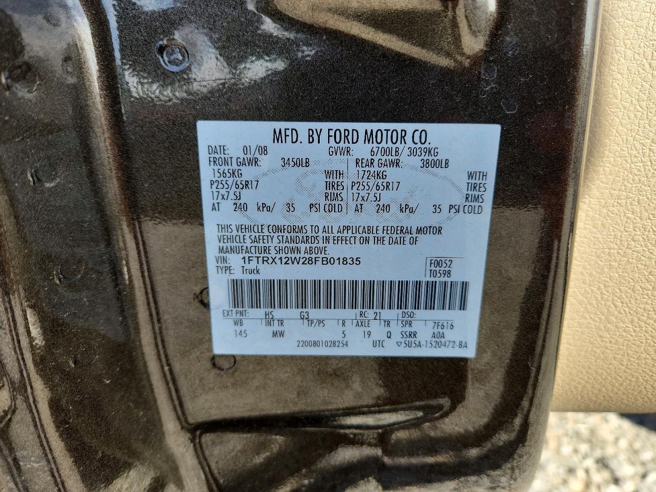 2008 FORD F150 photo 12