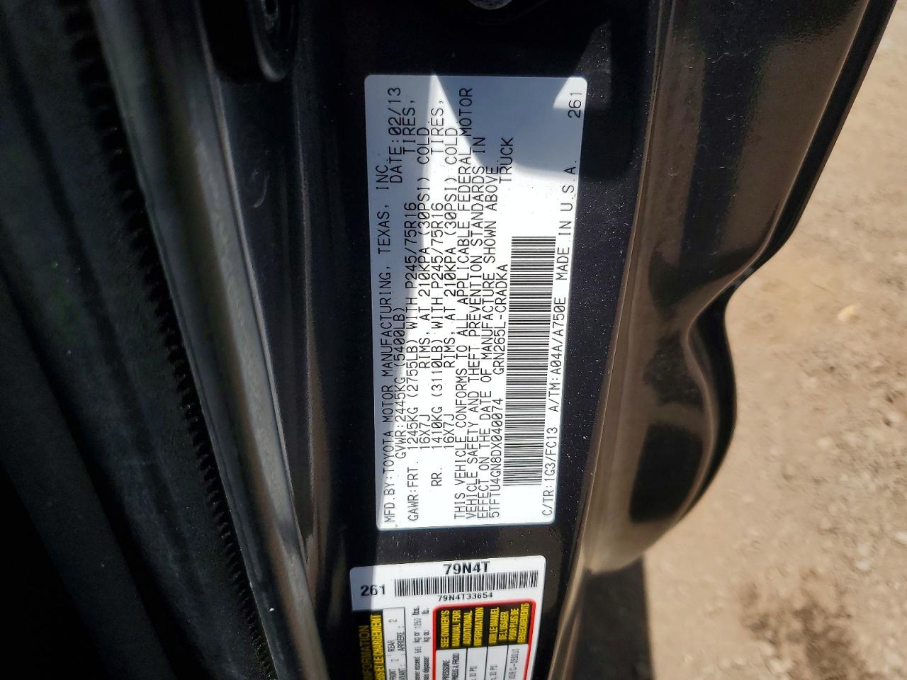 2013 TOYOTA TACOMA photo 12