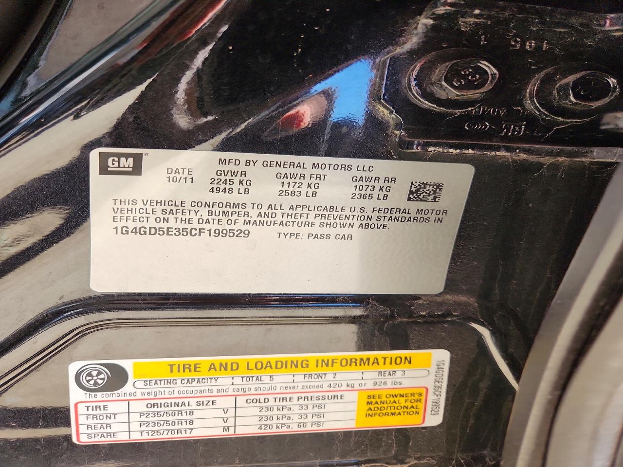 2012 BUICK LACROSSE PREMIUM photo 34