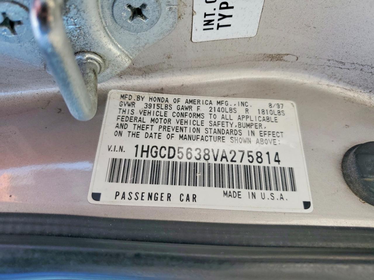 1997 HONDA ACCORD LX photo 23