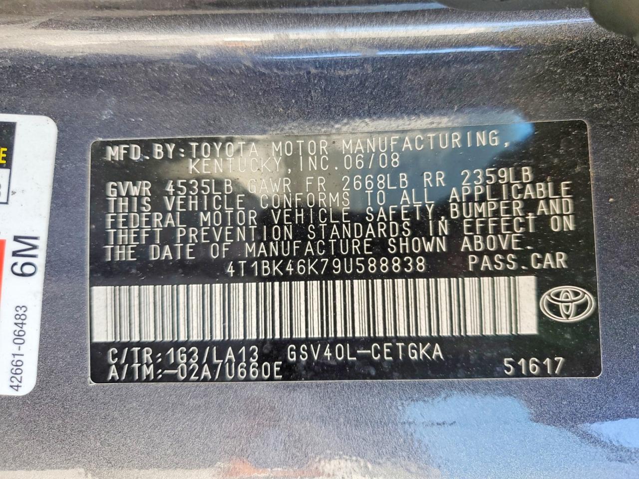 2009 TOYOTA CAMRY XLE V6 photo 34