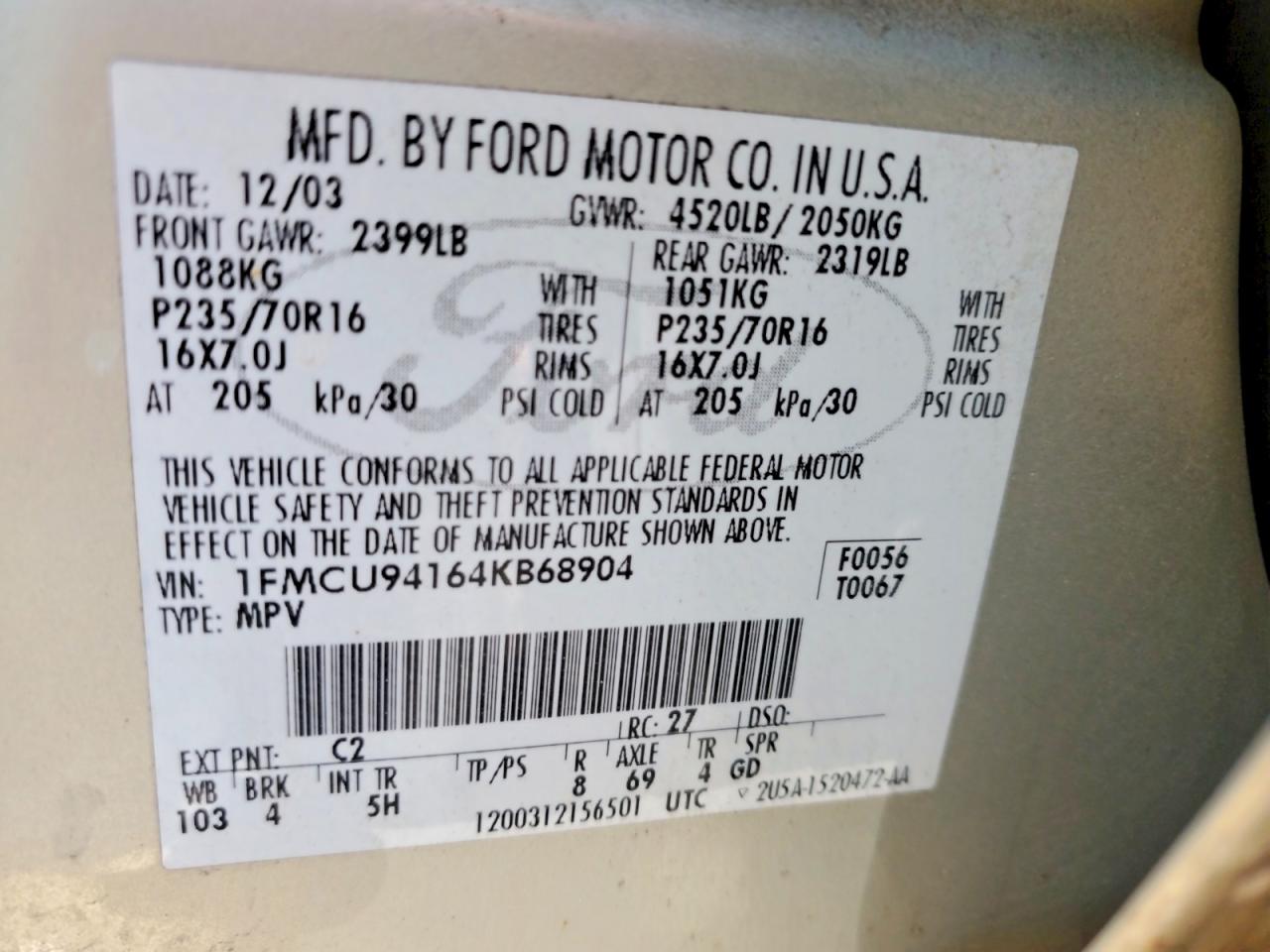2004 FORD ESCAPE LIMITED photo 25