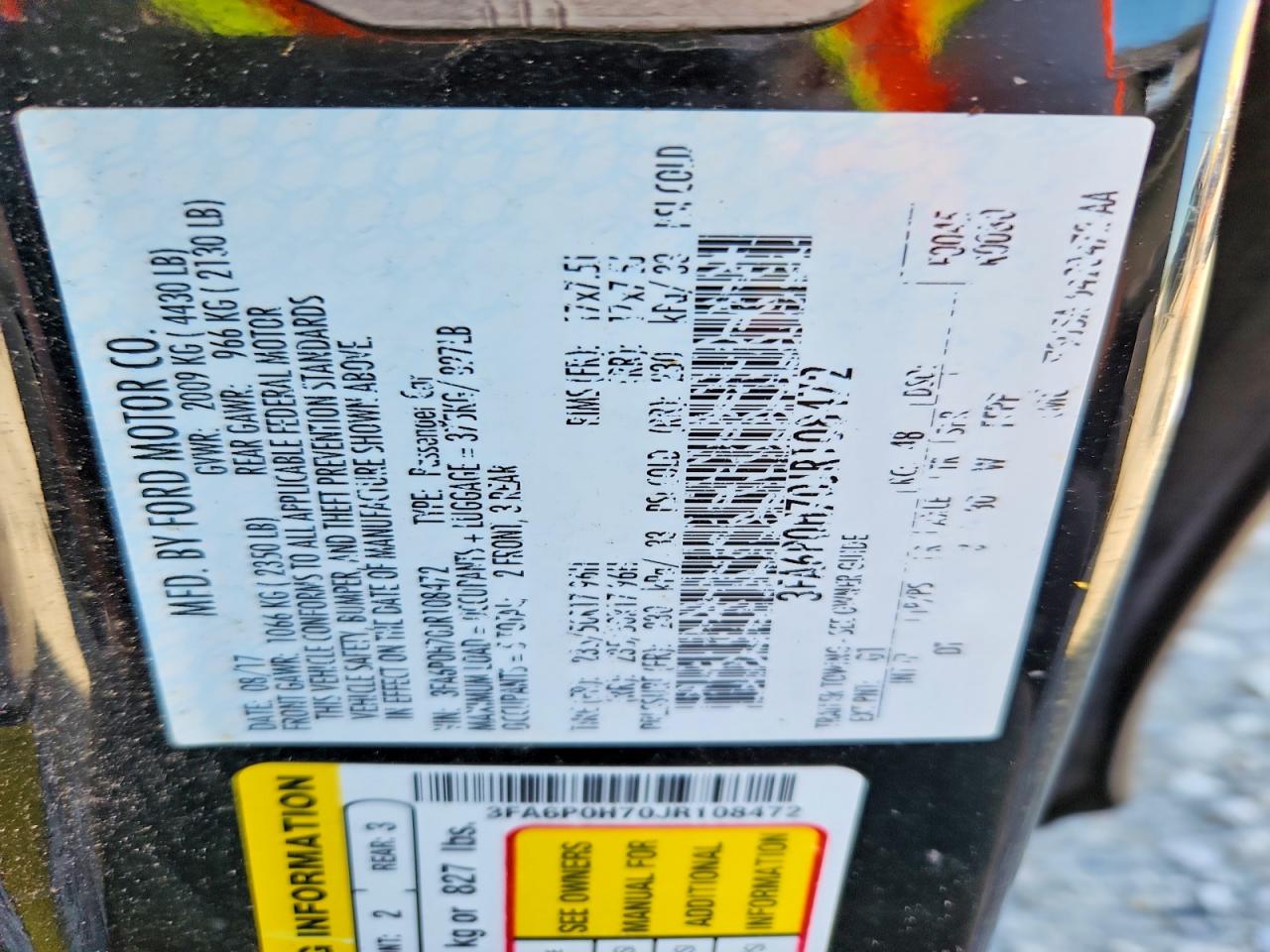 2018 FORD FUSION SE photo 34