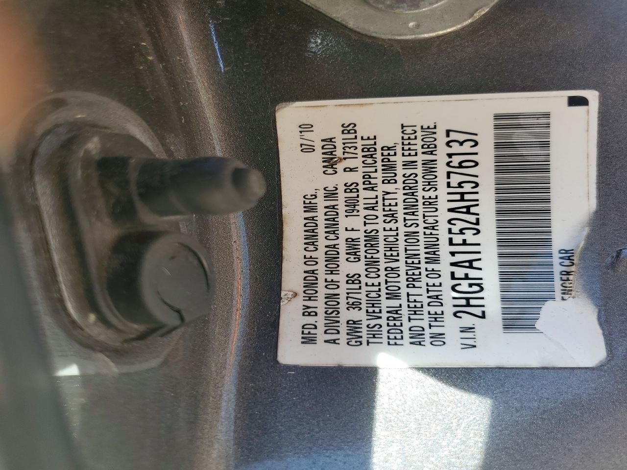 2010 HONDA CIVIC LX photo 25