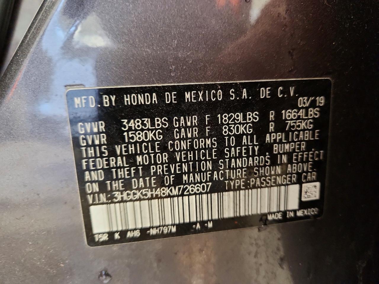 2019 HONDA FIT LX photo 34