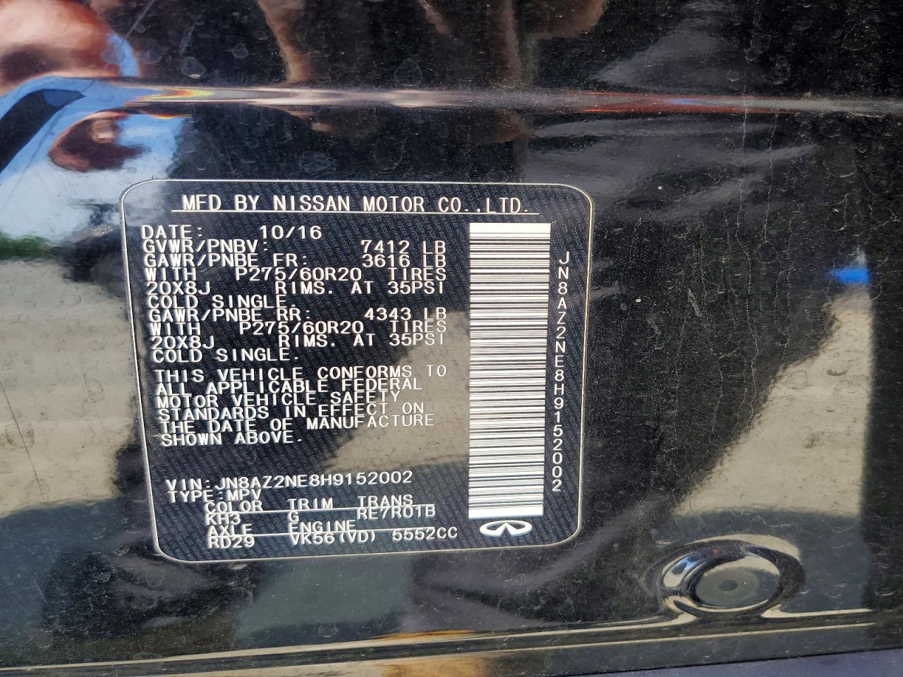 2017 INFINITI QX80 BASE photo 40