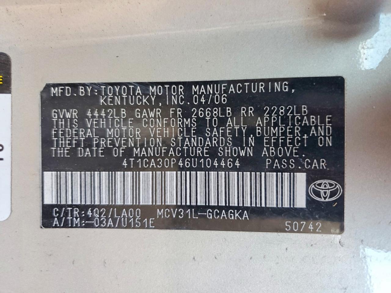 2006 TOYOTA CAMRY SOLARA SLE V6 photo 23