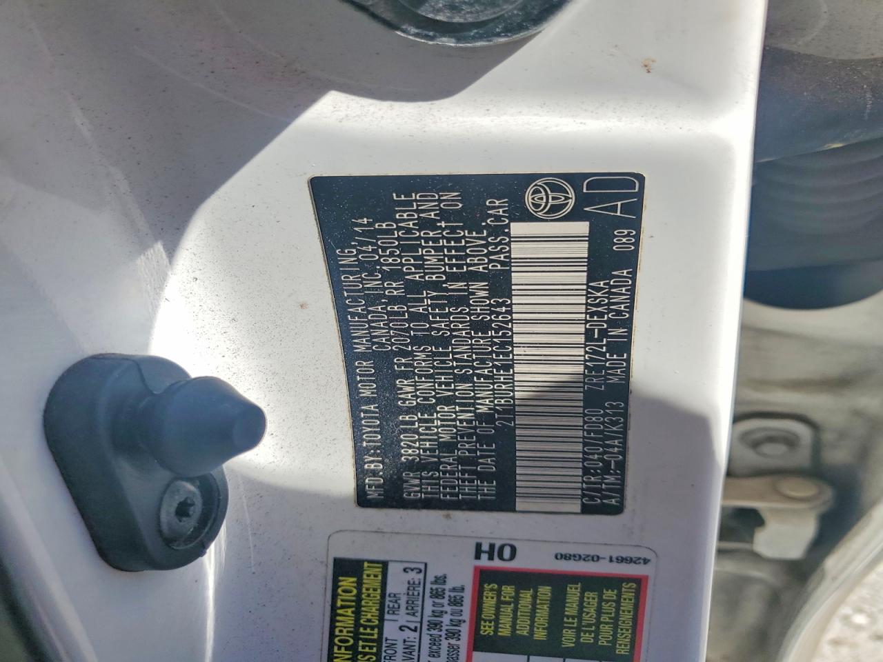 2014 TOYOTA COROLLA S PLUS photo 23