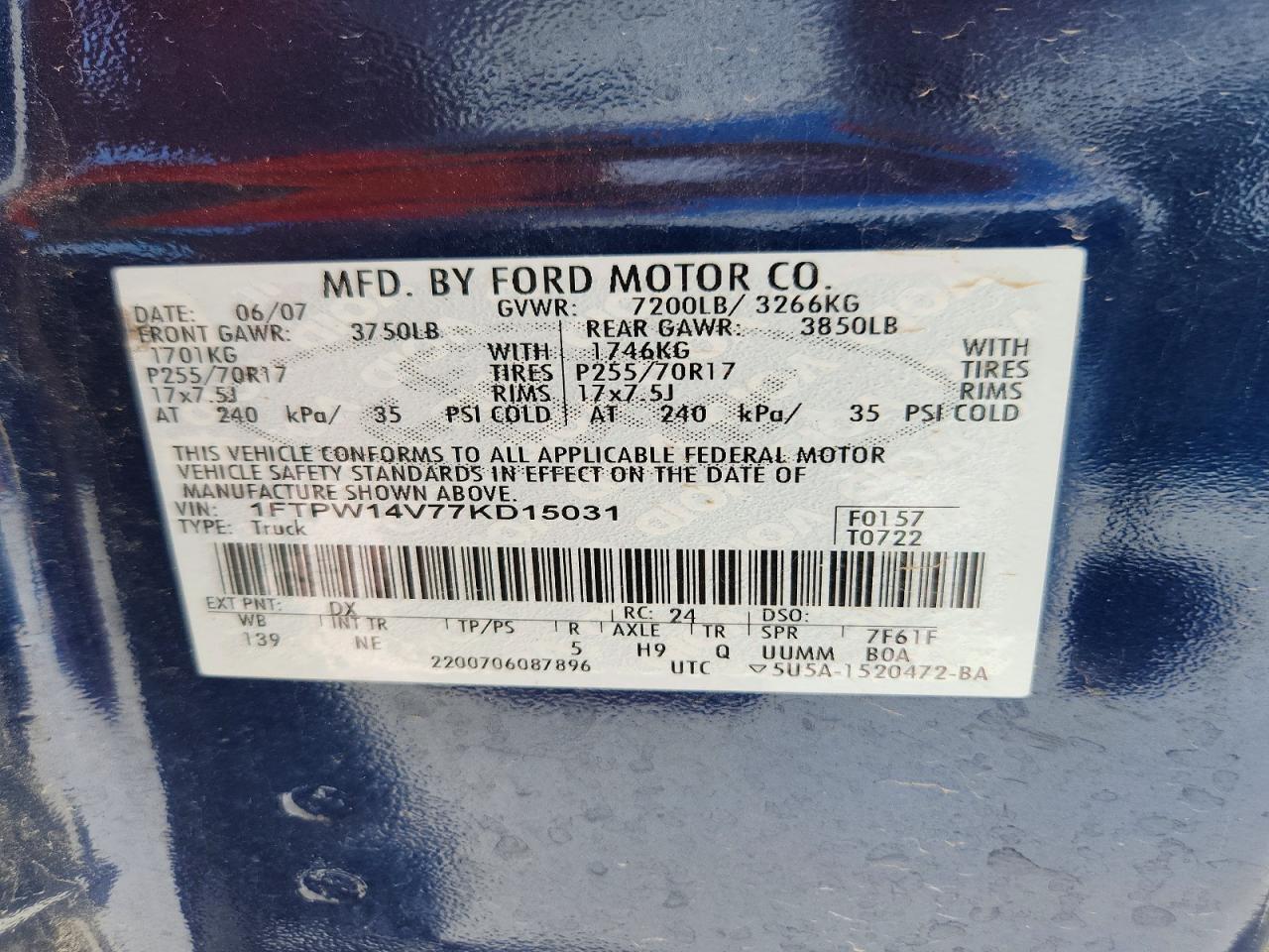 2007 FORD F150 SUPERCREW photo 13