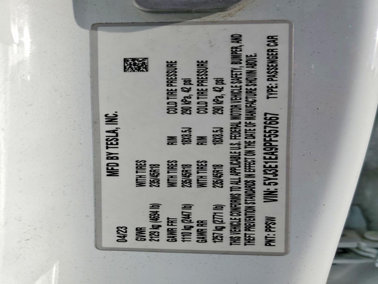 2023 TESLA MODEL 3 photo 23