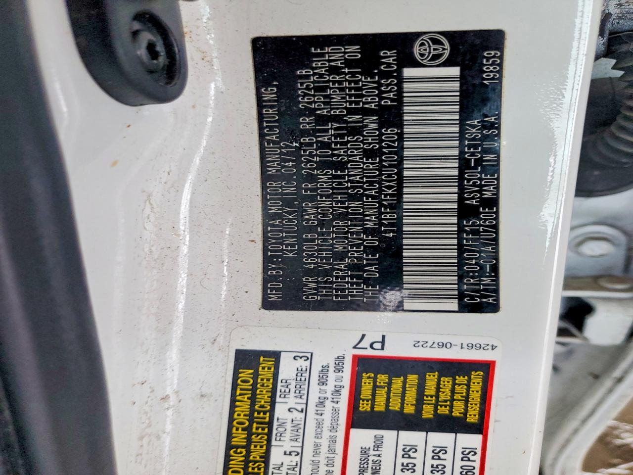 2012 TOYOTA CAMRY SE photo 34