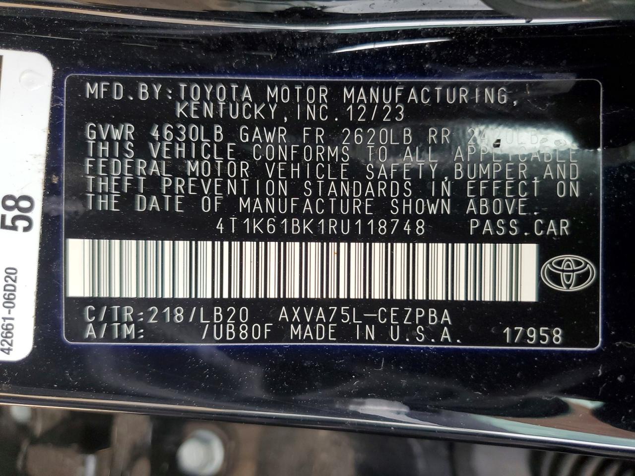 2024 TOYOTA CAMRY XSE photo 25
