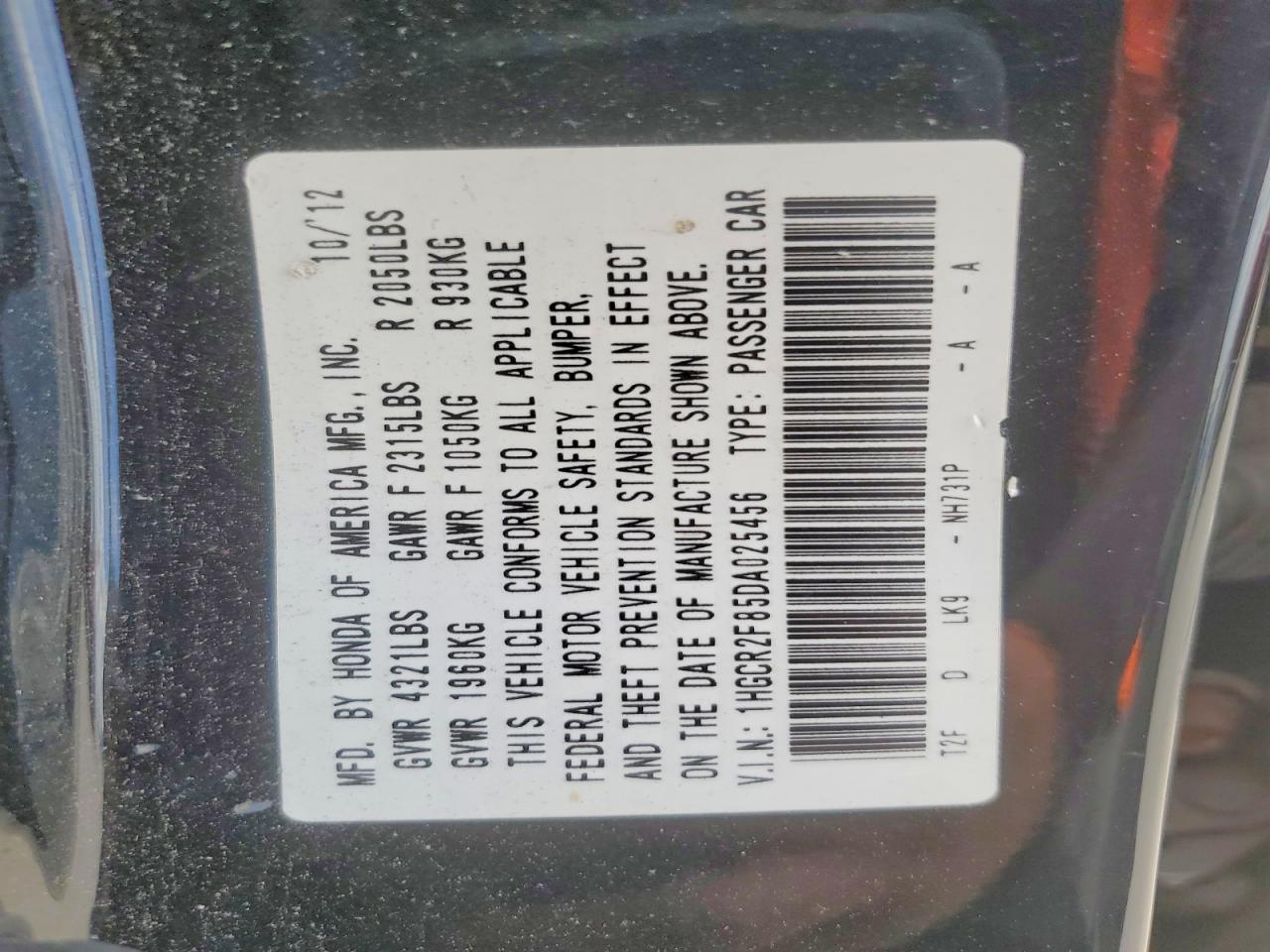 2013 HONDA ACCORD EXL photo 23