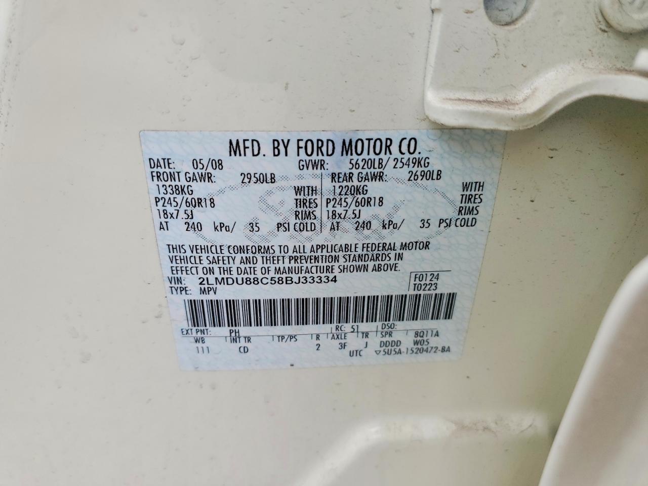 2008 LINCOLN MKX photo 12
