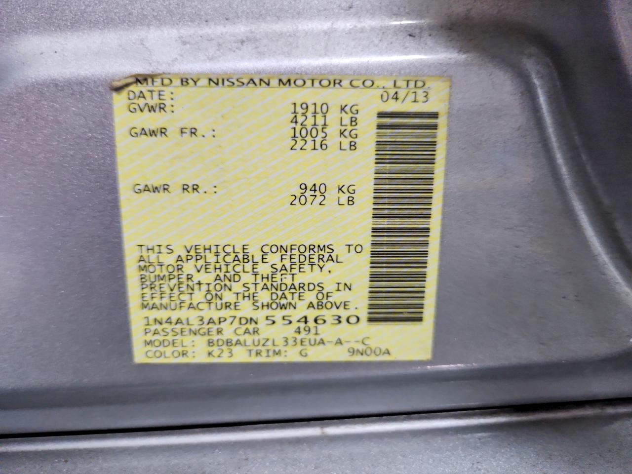 2013 NISSAN ALTIMA 2.5 photo 34