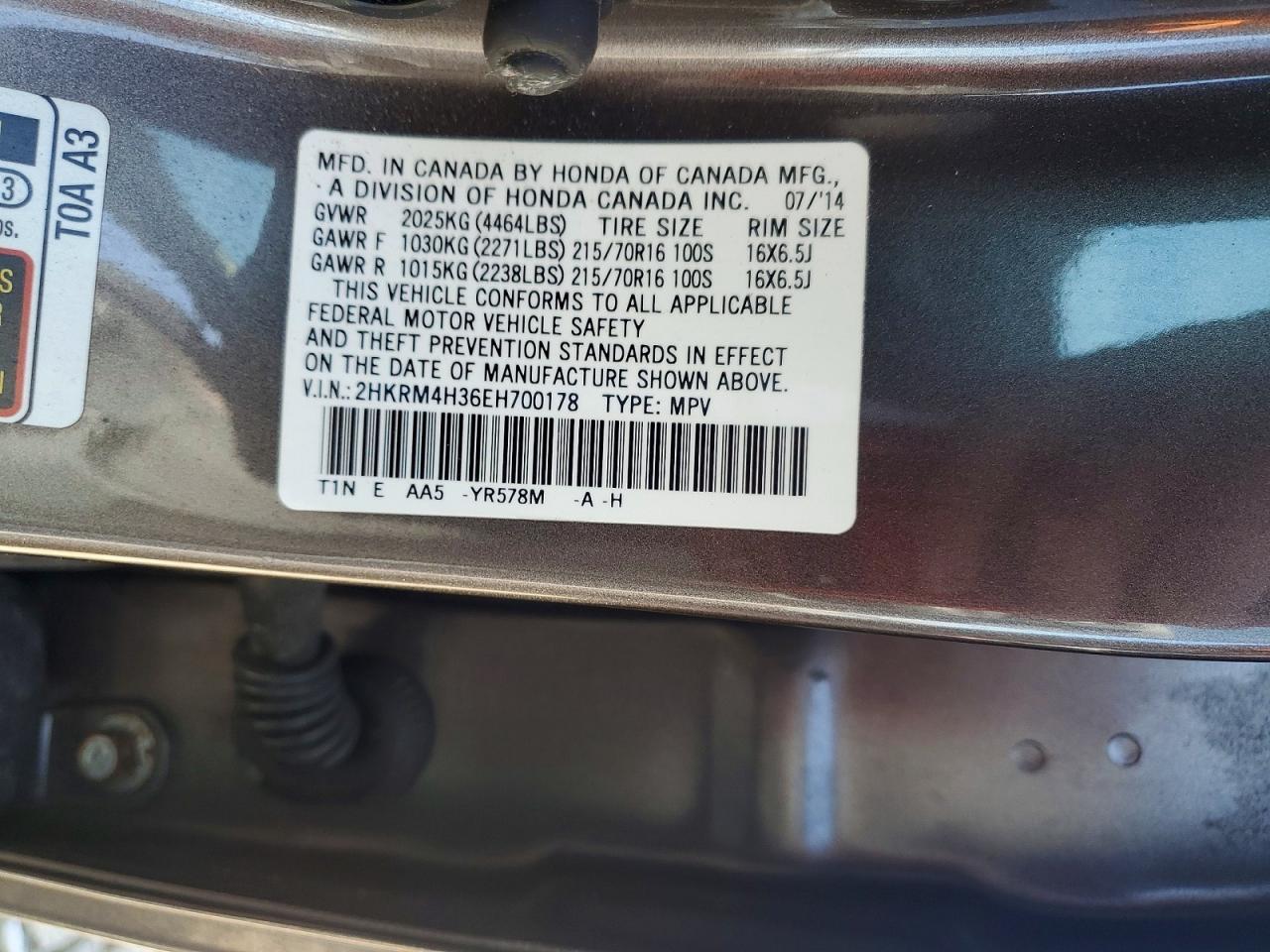 2014 HONDA CR-V LX photo 37