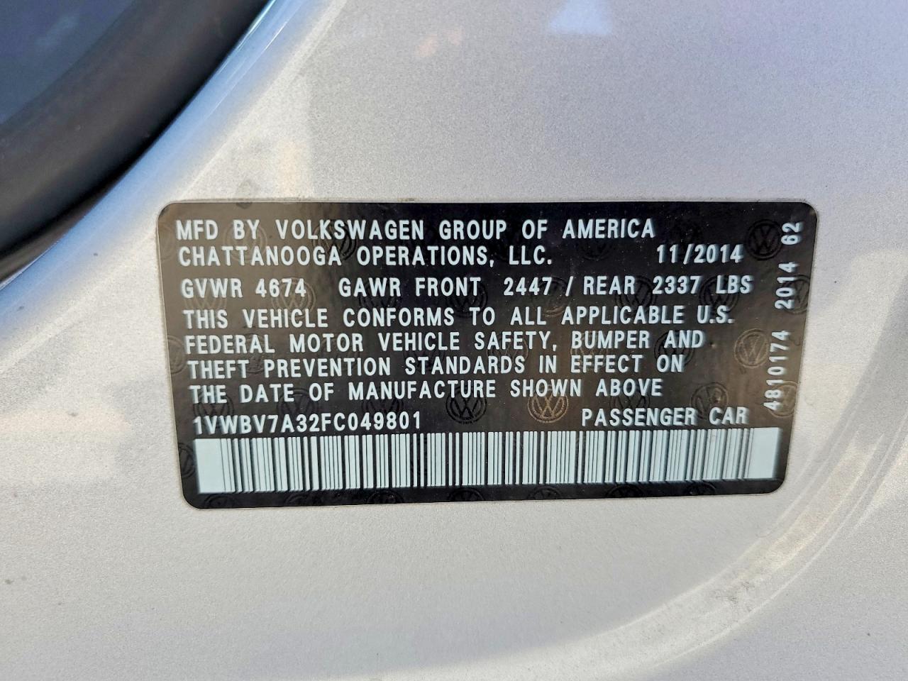 2015 VOLKSWAGEN PASSAT SE photo 25