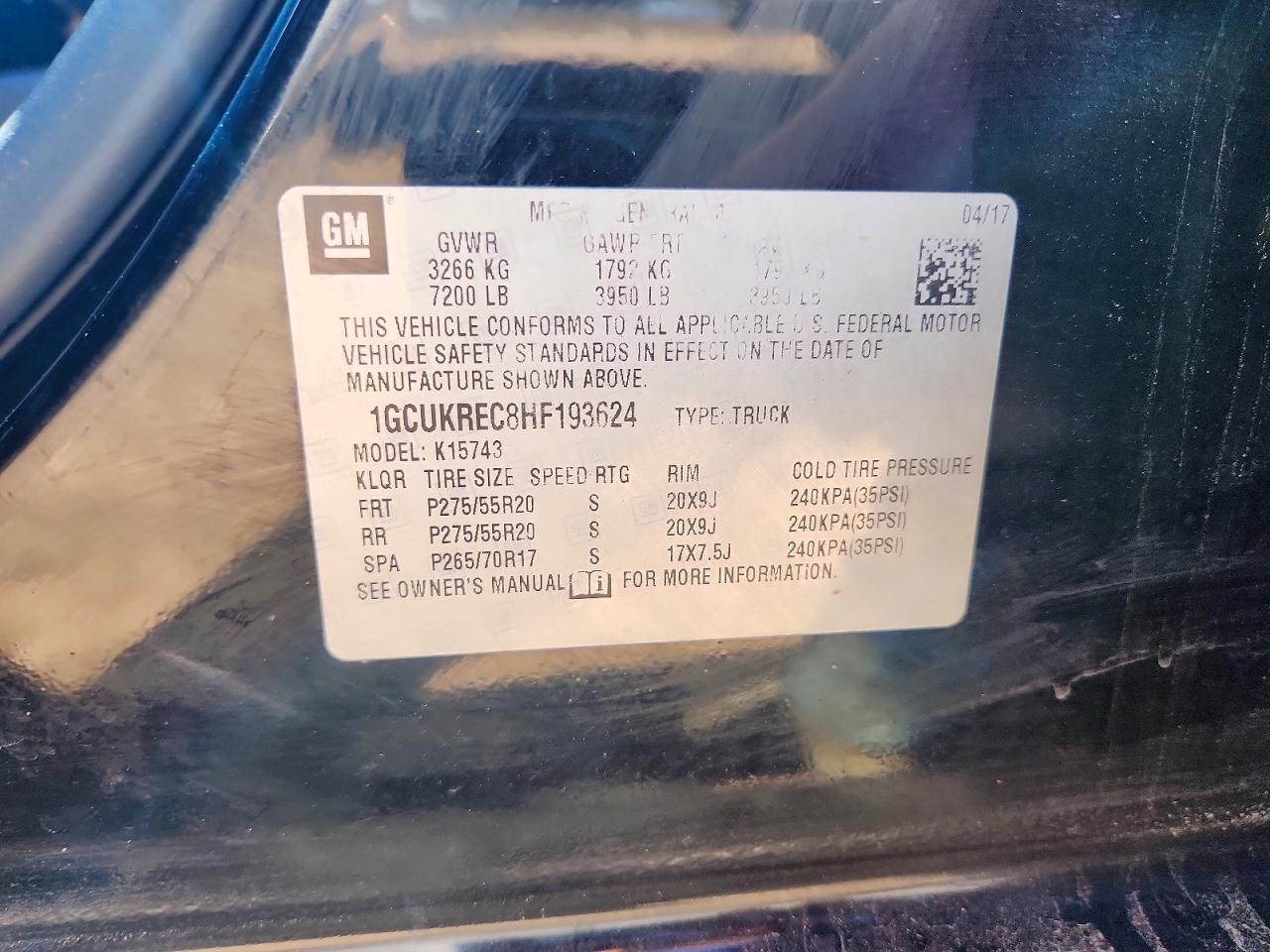 2017 CHEVROLET SILVERADO K1500 LT photo 34