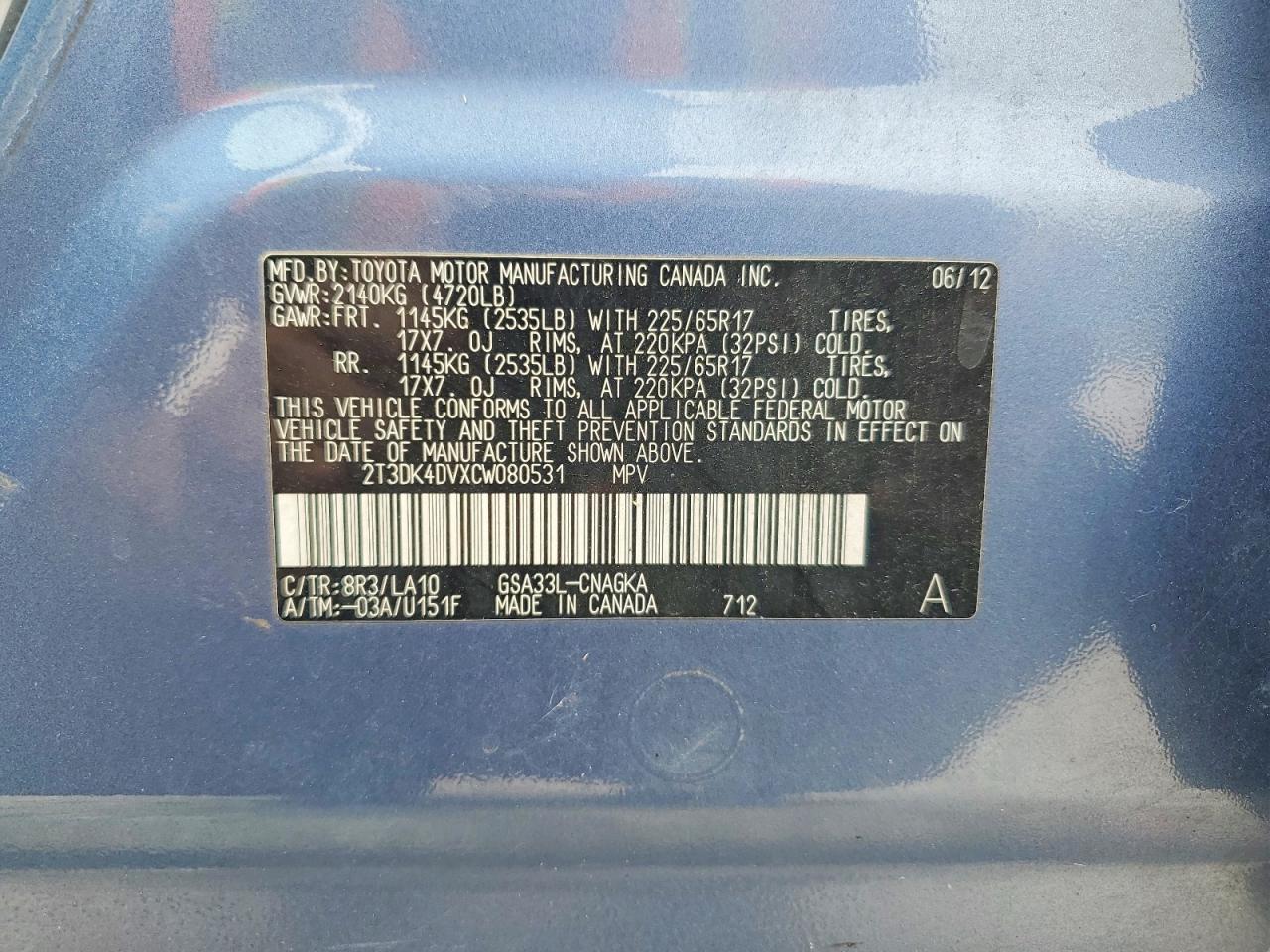 2012 TOYOTA RAV4 LIMITED photo 37