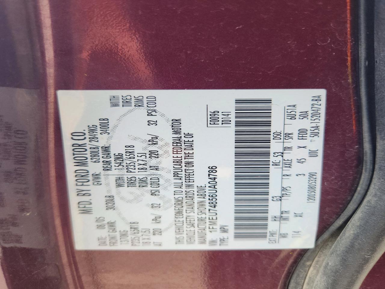 2006 FORD EXPLORER EDDIE BAUER photo 12