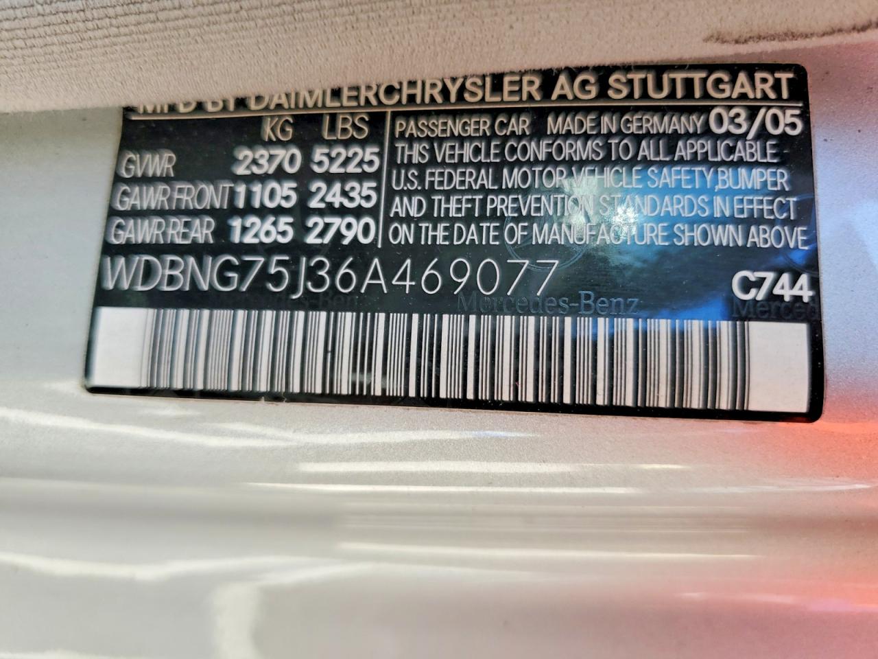 2006 MERCEDES-BENZ S 500 photo 23