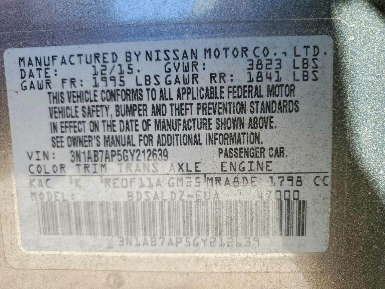 2016 NISSAN SENTRA SV photo 25