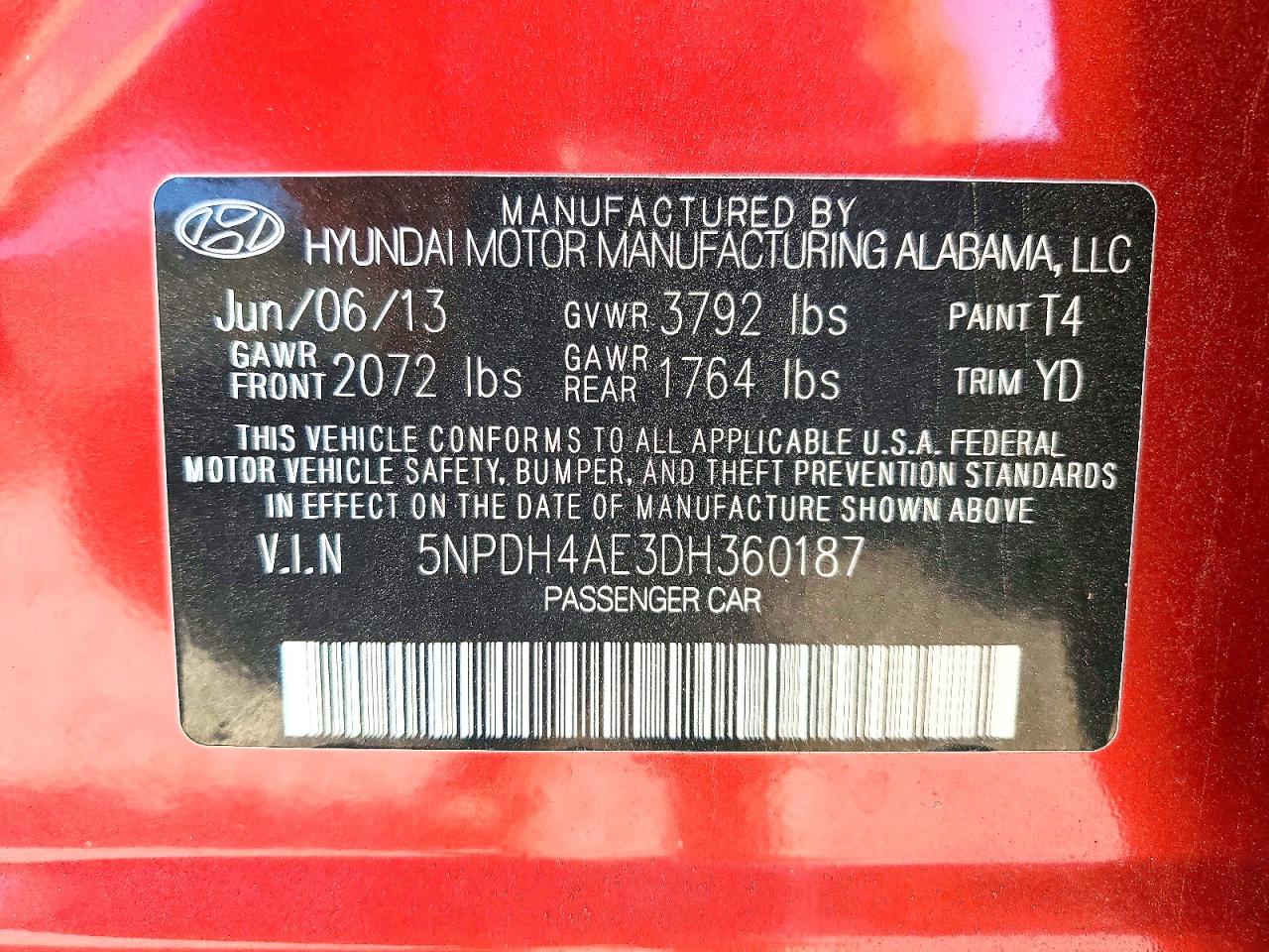 2013 HYUNDAI ELANTRA GLS photo 37