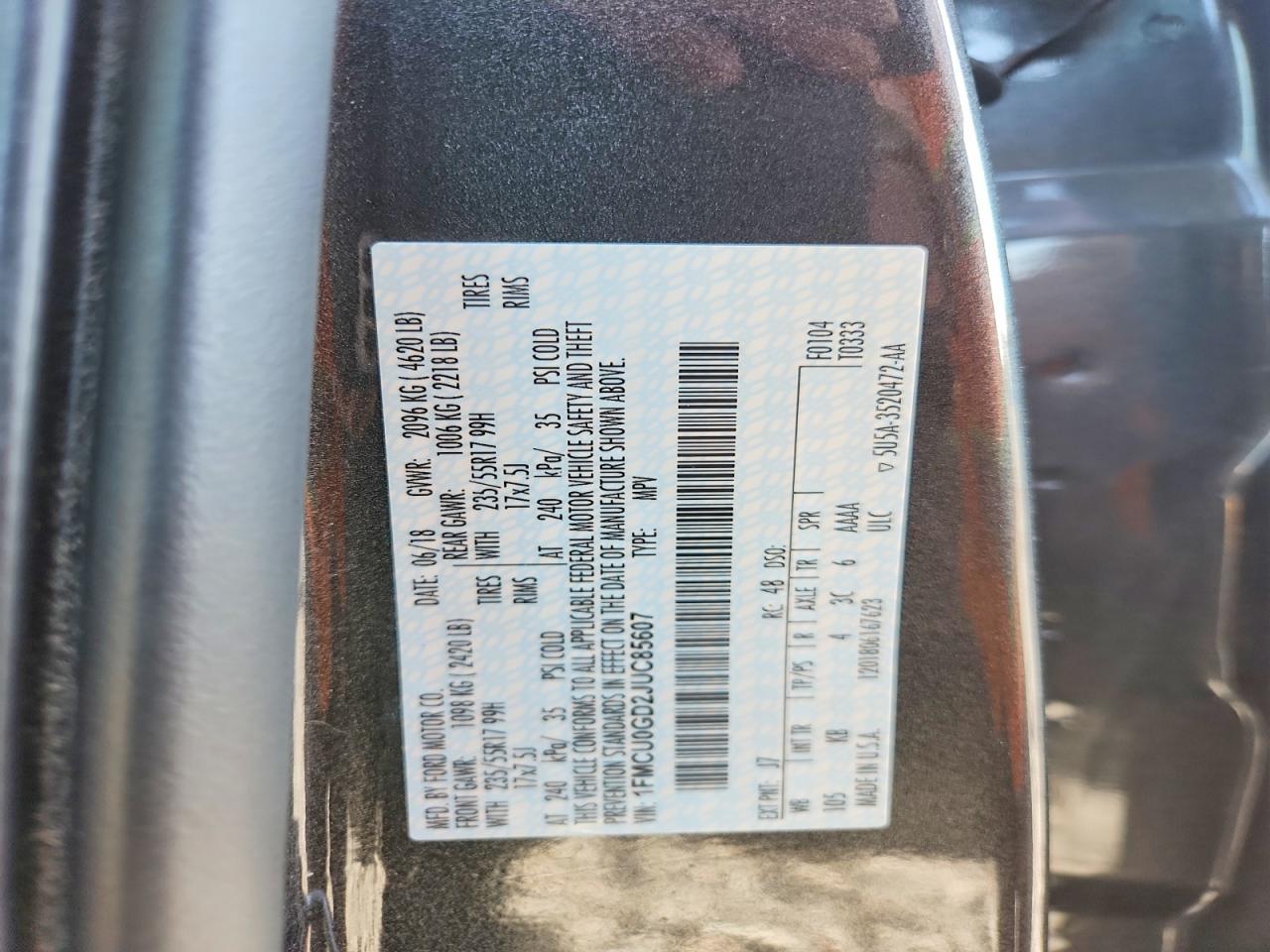 2018 FORD ESCAPE SE photo 13