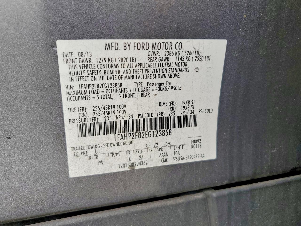 2014 FORD TAURUS LIMITED photo 34