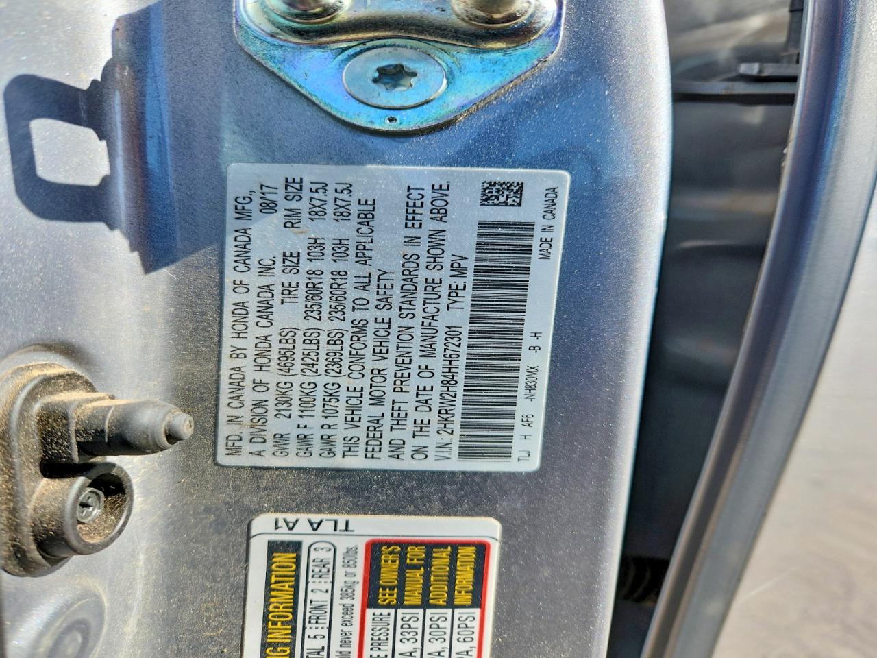 2017 HONDA CR-V EXL photo 27