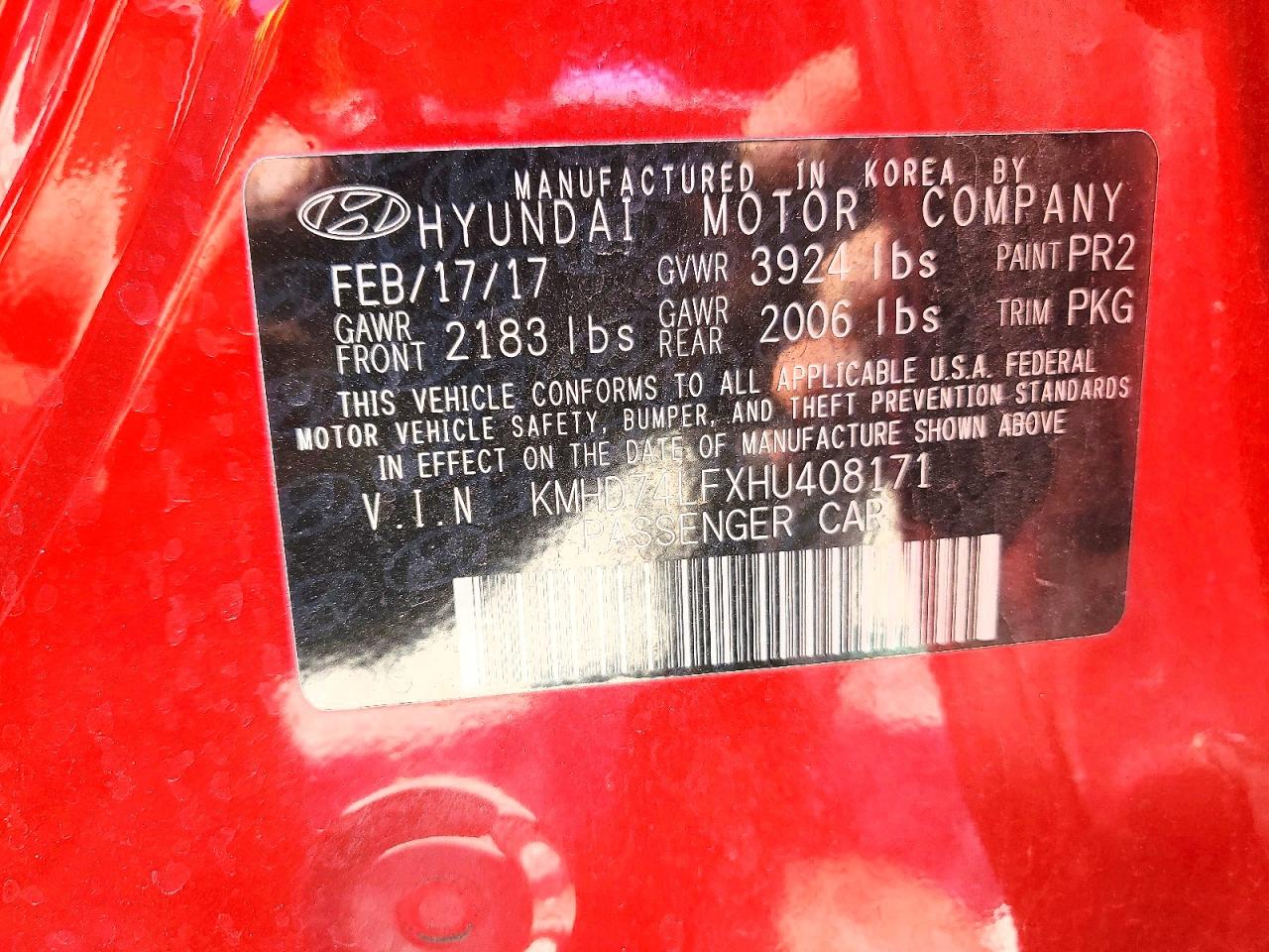2017 HYUNDAI ELANTRA SE photo 34
