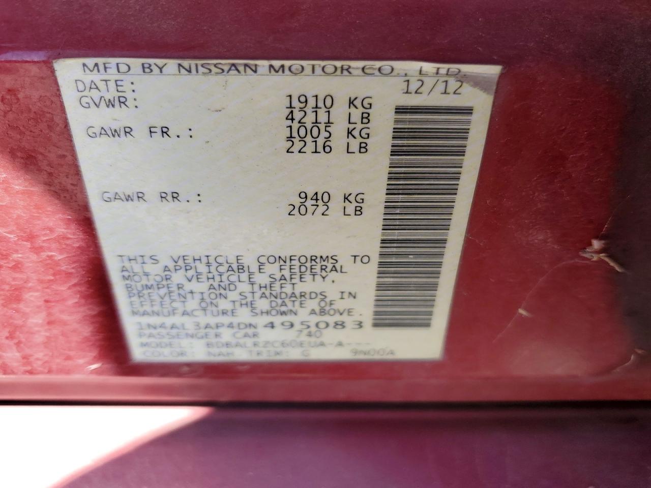 2013 NISSAN ALTIMA 2.5 photo 23