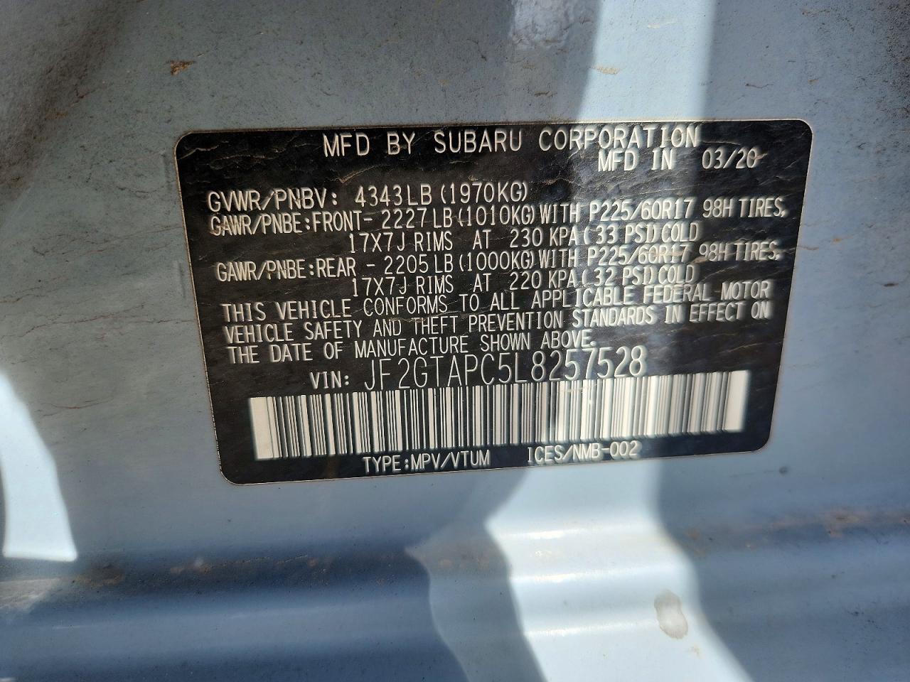2020 SUBARU CROSSTREK PREMIUM photo 25