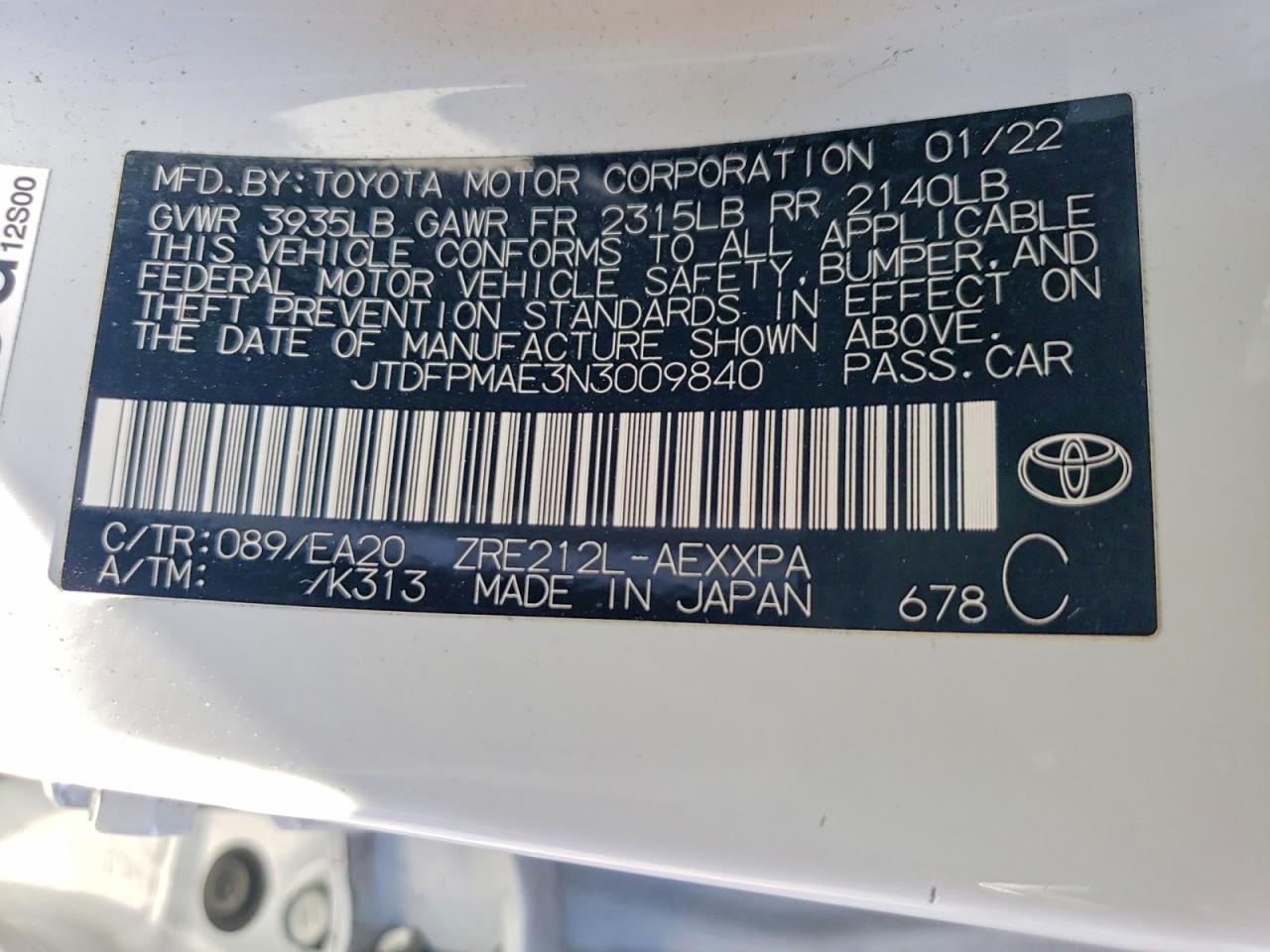 2022 TOYOTA COROLLA XLE photo 23