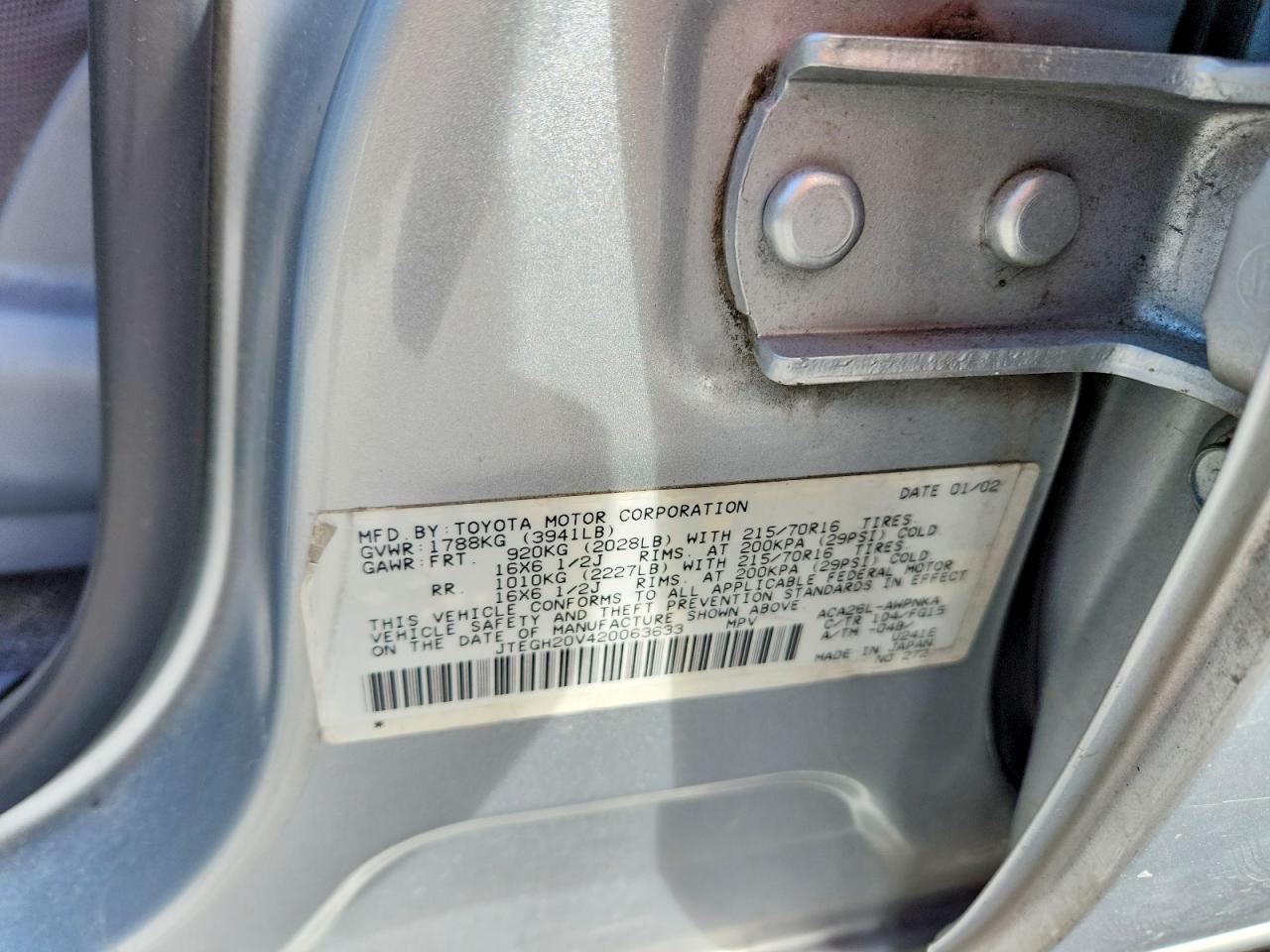 2002 TOYOTA RAV4 BASE photo 34